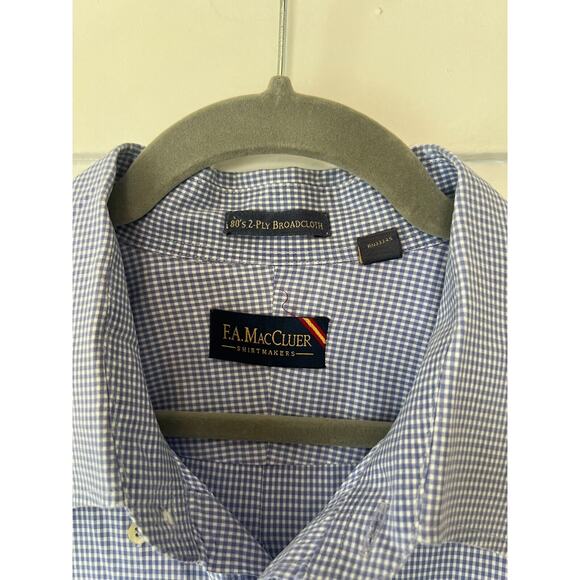 Elegant Blue Dress Shirt by F.A. MacCauler 3XL blue and white - Picture 8 of 14
